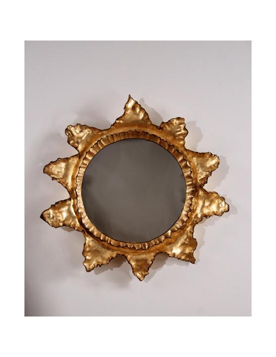 Handmade Classic Sun Ruffle Convex Mirror 21"Diameter