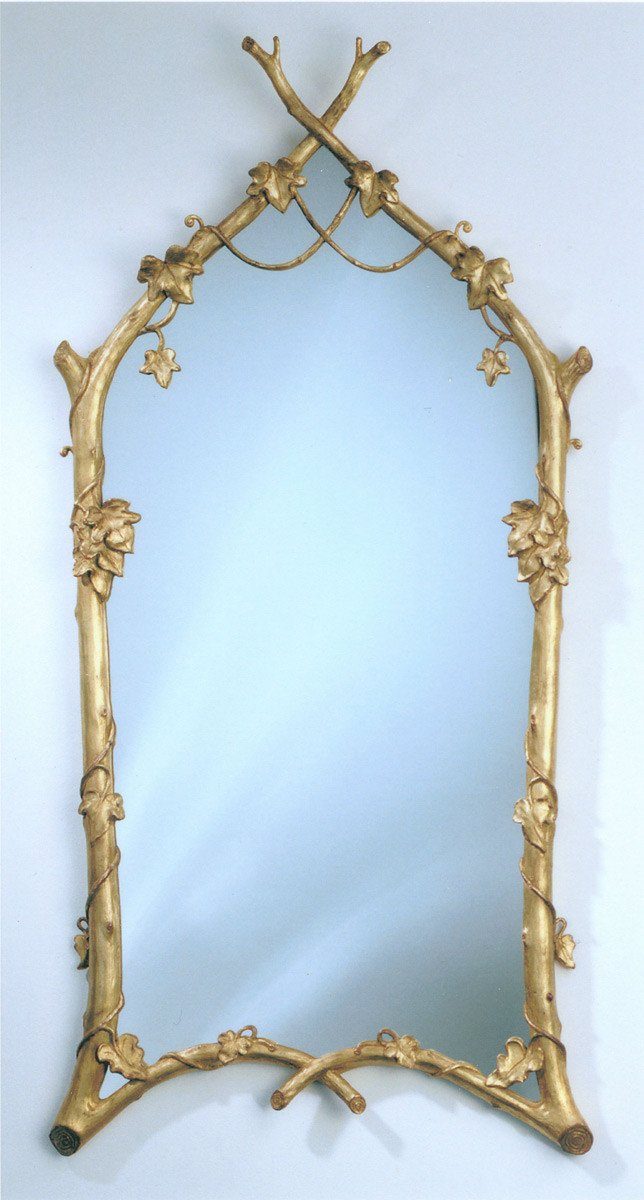 22" X 44.5" Twig & Ivy Decorative Mirror with Twig Frame