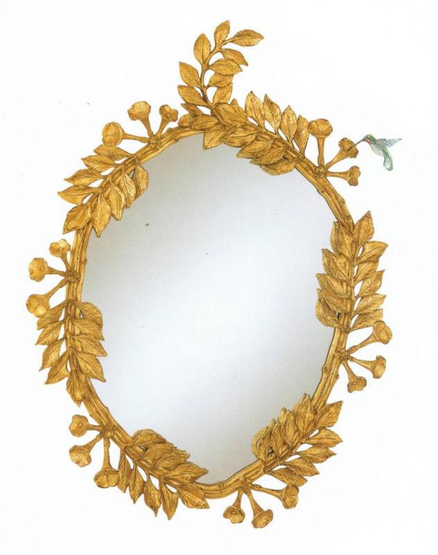 Hummingbird & Trumpet Vine Oval Ornate Mirror 31" x 41"