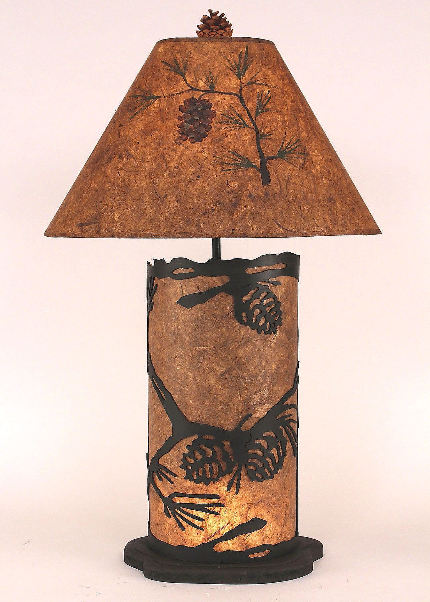 31.5" H Large Pine Cone Panel Table Lamp