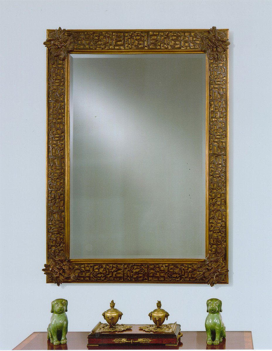 Fret Work Accented Newport Dragon Mirror 53" x 69"