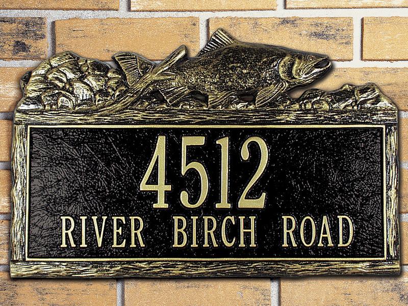 Woodland Salmon Address Plaque